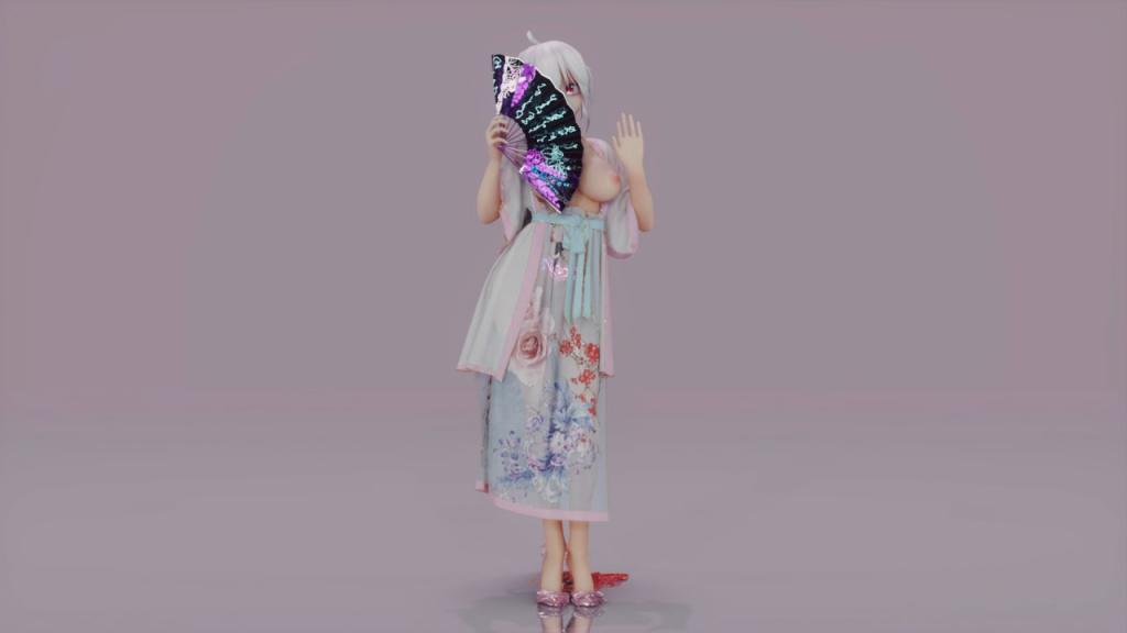 MMD50汉服巨乳少女弱音寄明月封面
