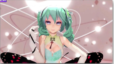 MMD昆虫中出脱衣舞蹈淡绿色头发美少女封面