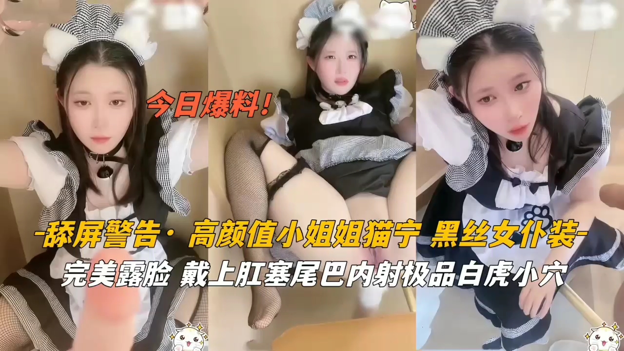 高颜值小姐姐猫宁黑丝女仆戴上肛塞尾巴内射封面