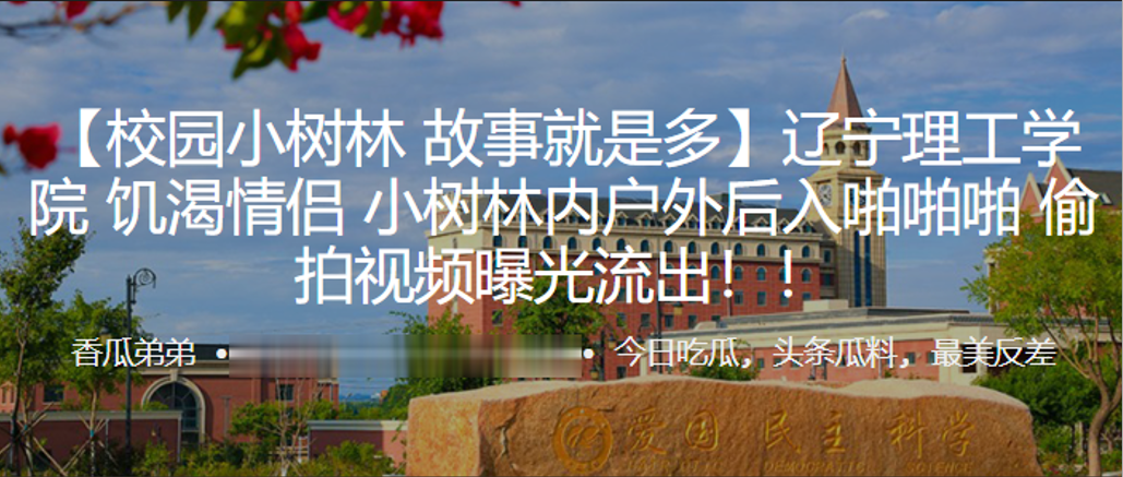 辽宁理工学院饥渴情侣小树林内户外后入啪啪偷拍视频曝光流封面