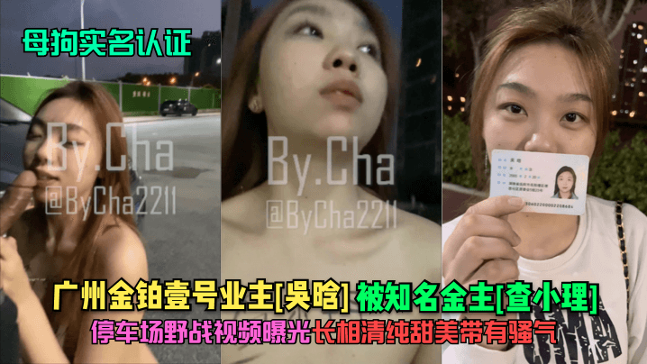 母狗实名认证广州金铂壹号业主吴晗被知名金主查小理停车场野战视频曝光长相清纯甜美带有骚气封面