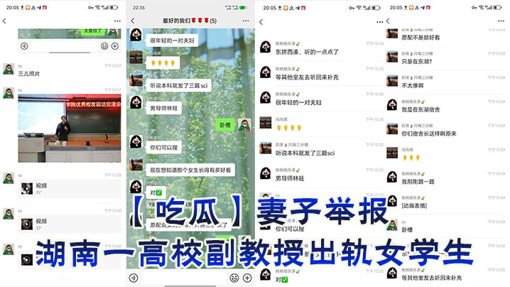 吃瓜妻子举报湖南一高校副教授出轨女学生封面