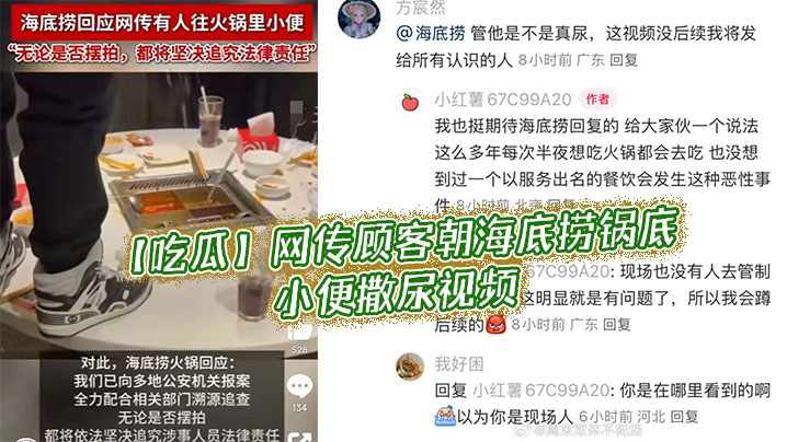 吃瓜网传顾客朝海底捞锅底小便撒尿视频.封面