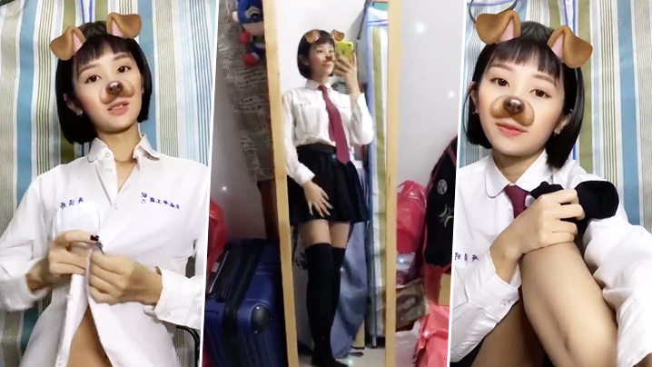 发育很好的学生妹妹对着镜子脱.光拍嫩逼二次元女神挑逗封面