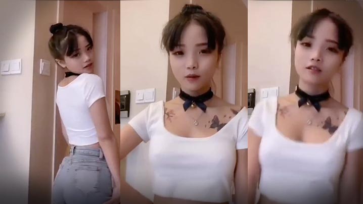害羞的网红美女直播跳舞.封面